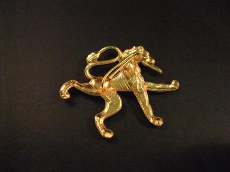 Belgische militaire onderofficieren logo leeuw goudkleurig pet embleem (2)